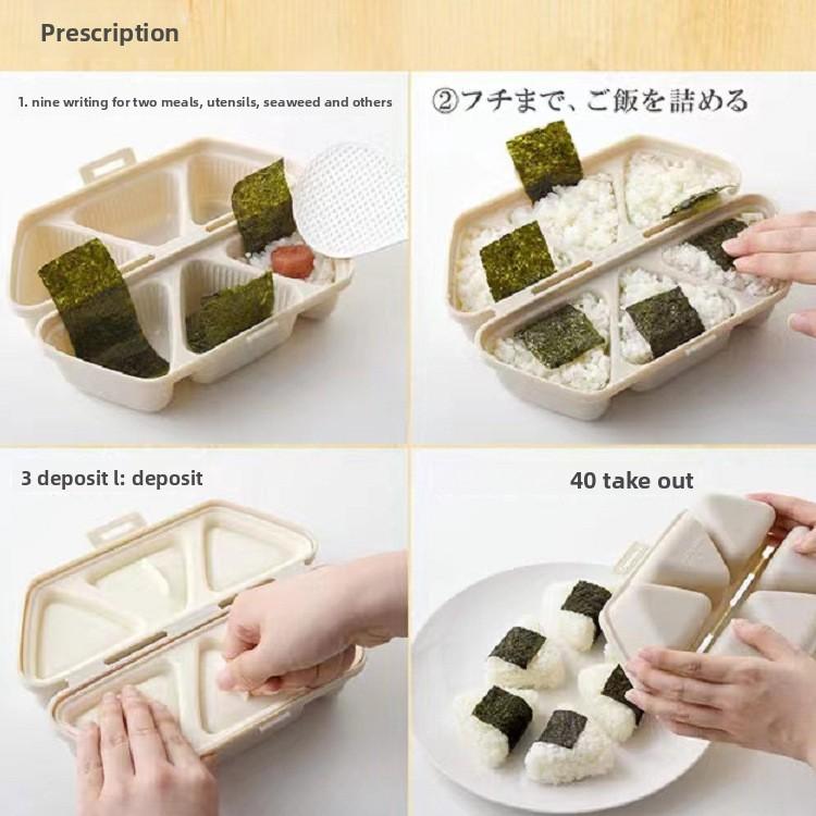 6-hulrom Trekant Risballform Bento-boks Gjenbrukbar, Mikrobølgeovnssikker, Praktisk for Måltidsforberedelse og Lunsj på Farten