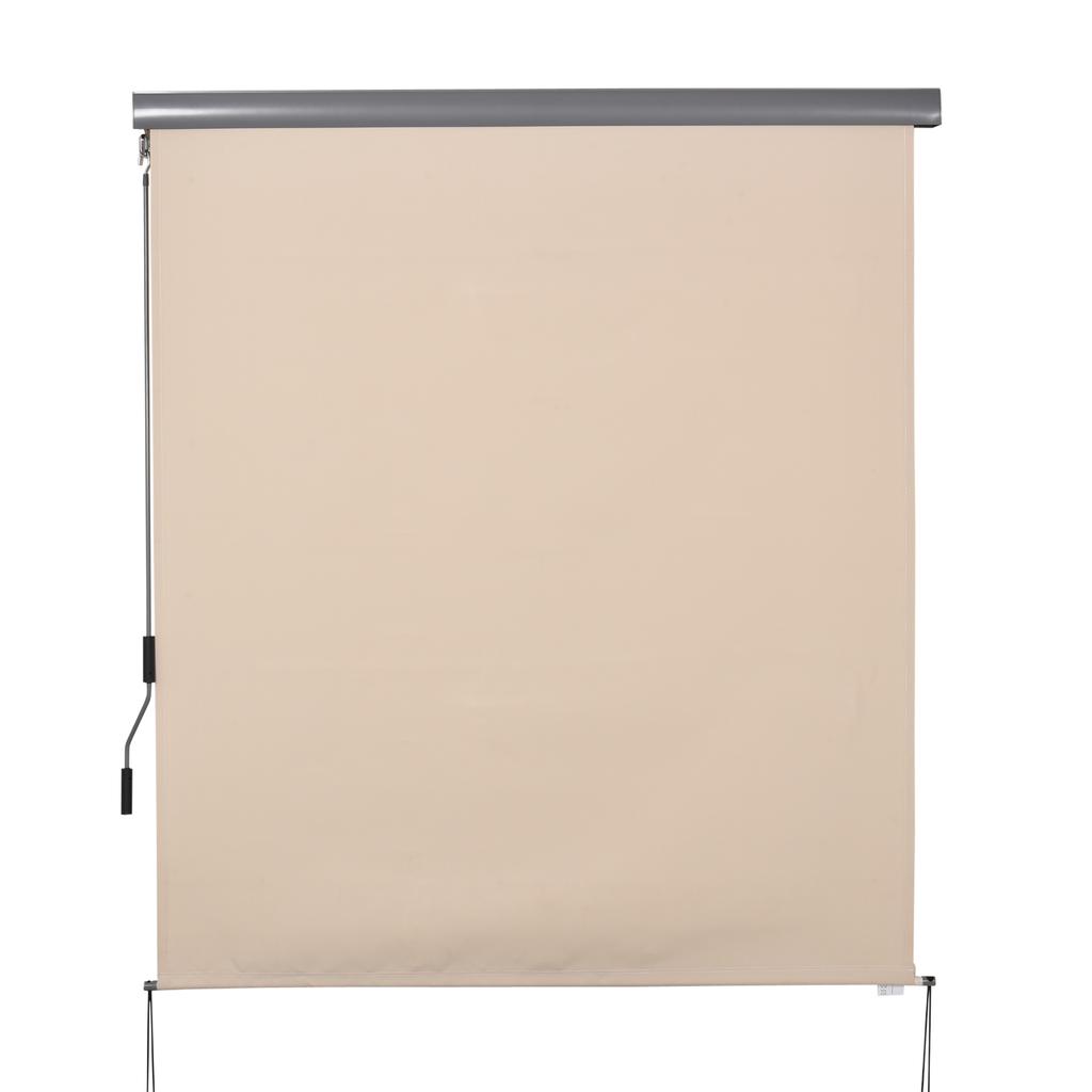 Outdoor Roller Blind 2.5 X 1.6 m with Crank Handle, Aluminium and 280g/M² Polyester, Cream