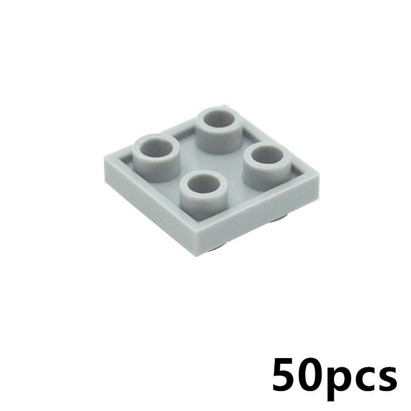 50PCS Special Plates 1x1 1x2 2x2 1x4 W. Knobs Both Sides DIY Technical Bricks MOC Building Blocks Parts Creative Toys for Kids