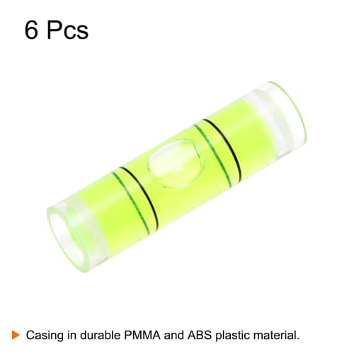 uxcell Cylindrical Bubble Levels, 9.5x34mm, Mini Bullseye Level for Camera Tripods, Telescopes, Workshops, Turntables, and Picture Frames, 6-Piece Set