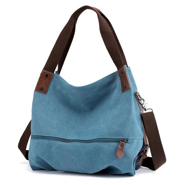 Fashiable and Trendy Portable Crossbody Bag Canvas Color Ctrast Casual Women's Large Capacity Tote Bag