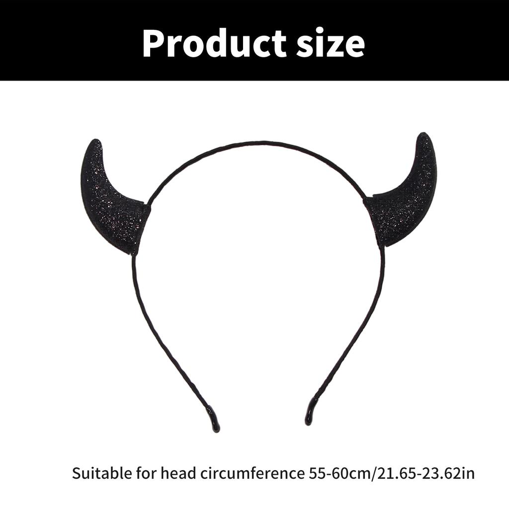 Devil Horned Headband for Theme Party Stage Performances Halloween Hairhoop Adult Cosplay Hairband Carnivals Headpieces