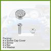 1 Set Bling Car License Plate Fasteners Screws Caps Covers White Universal Rhinestone License Plate Bolt Cap Plastic Washer Replace Parts Vehicle