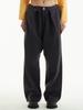 UNKNOWN PLANET Tuck Wide Elastic Denim Pants Black