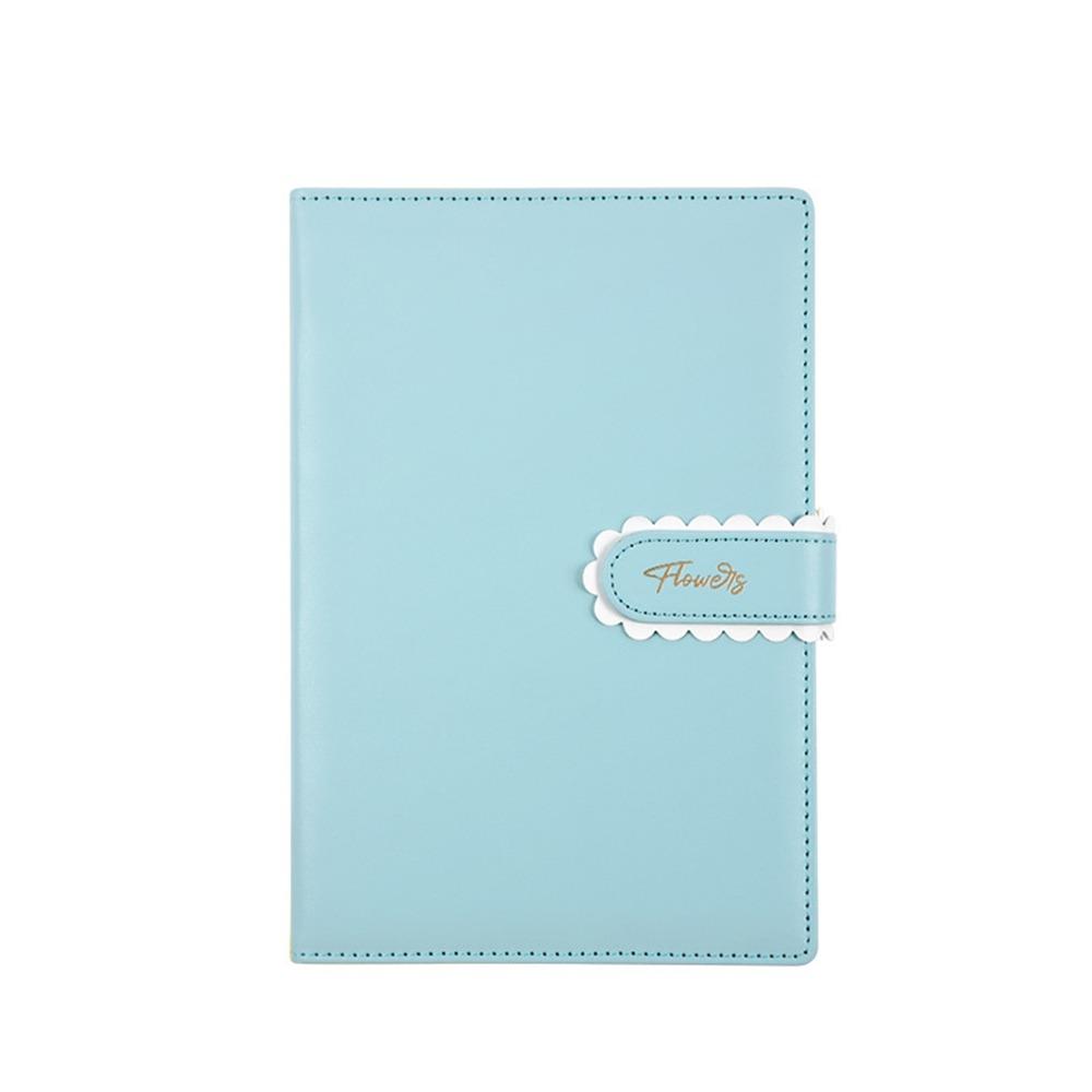 

Macaron Color Student Notebook 224 Pages Leather Notepad Little Fresh Handbook Taking Notes синий