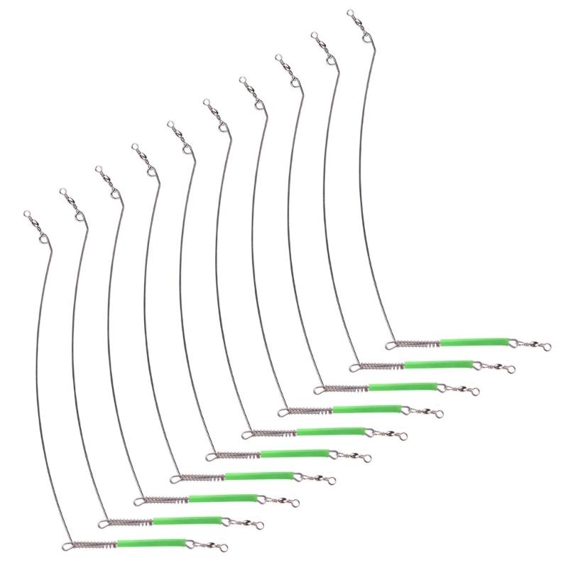 

10pcs Sea Fishing Balance Steel Wire Saltwater Fishing Rigs Connector with Spring Swivels Fishing Tackle Tool 20/30/40cm 40 cm