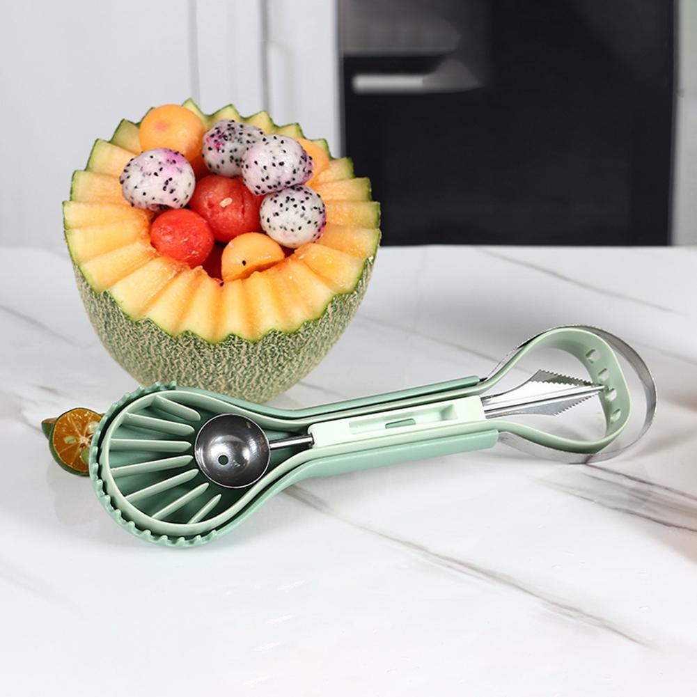 3 In 1 Watermelon Slicer Cutter Scoop Fruit Carving Knife Fruit Platter Multifunctional Fruit Dig Pulp Separator Kitchen Gadgets