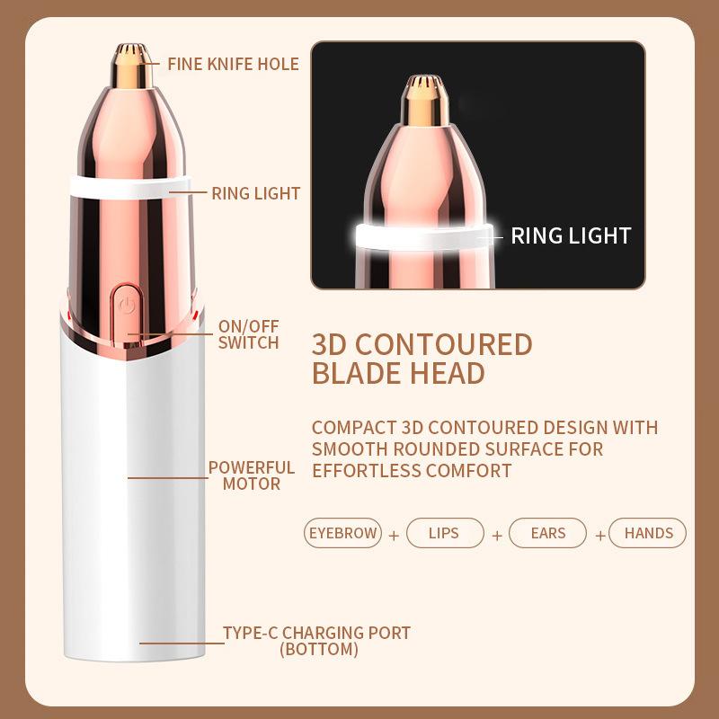 2026 New Electric Facial Hair Remover for Women Painless Eyebrow Trimmer Upper Lip Chin Bikini Portable Hair Removal Device