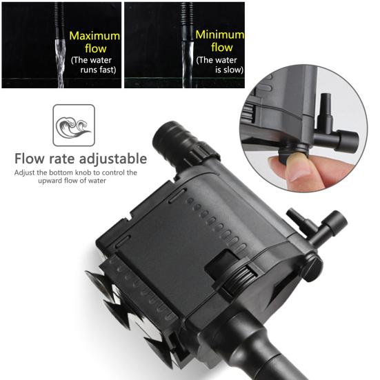 1 Set Filtering Pump Energy-efficient Multi-purpose Corrosion Resistant 3 in 1 Fish Tank Filter Pump Aquarium Accessories