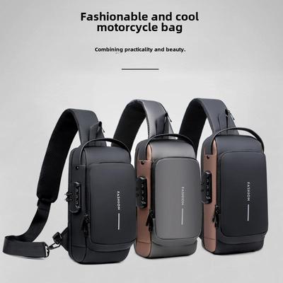 Borsa a tracolla antifurto da uomo con chiusura a password, ideale per corsa all'aperto, moto, viaggi e attività ricreative.