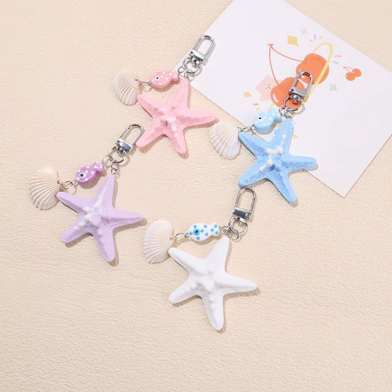 Cute fish shell shaped pendant for bags, simple starfish charm, decorative item, accessory, gift.