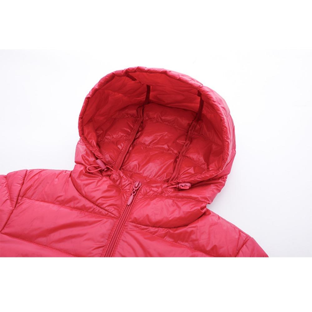 Women's Lightweight Hooded Down Jacket - Mid-Length Slim Fit Lightweight Fall/Winter Lightweight Plus Size Coat