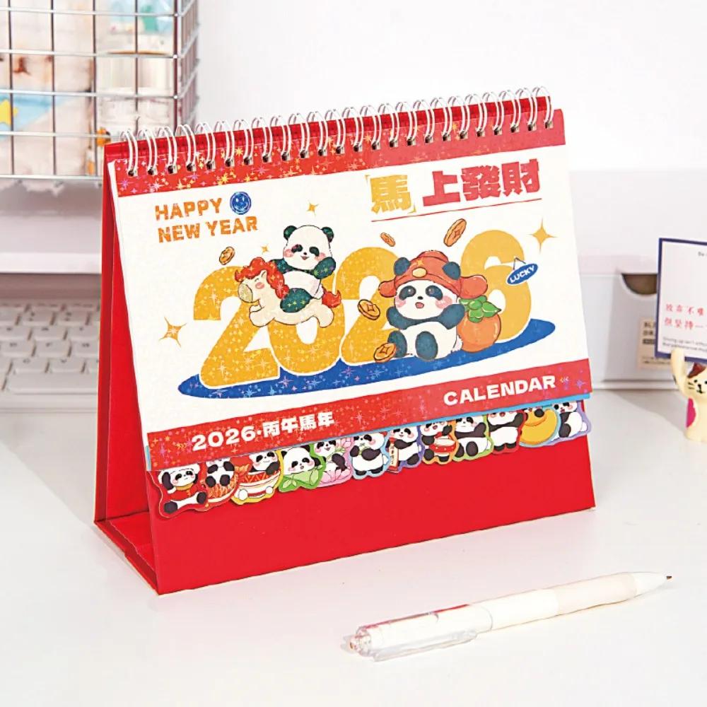 Memo Notes 2026 Desk Calendar One Month to View Cartoon Monthly Calendar Coil Binding Learning Plan Calendar Study Planning