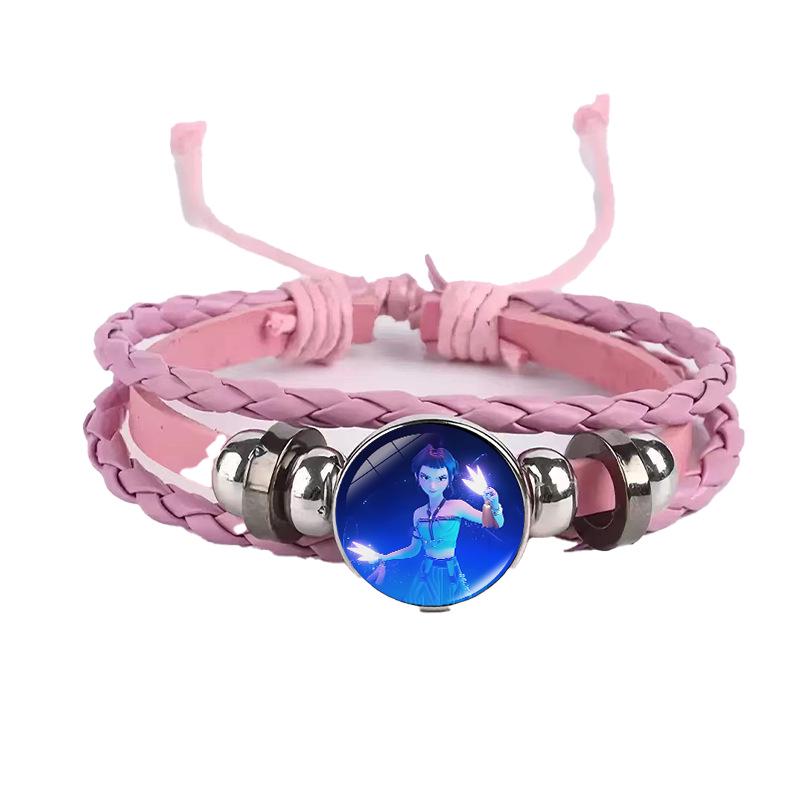 Cross-border Fashion Demon Hunter Bracelet: Time Gem Bangle for Men and Women, Couple's Leather Woven Black Hand Rope