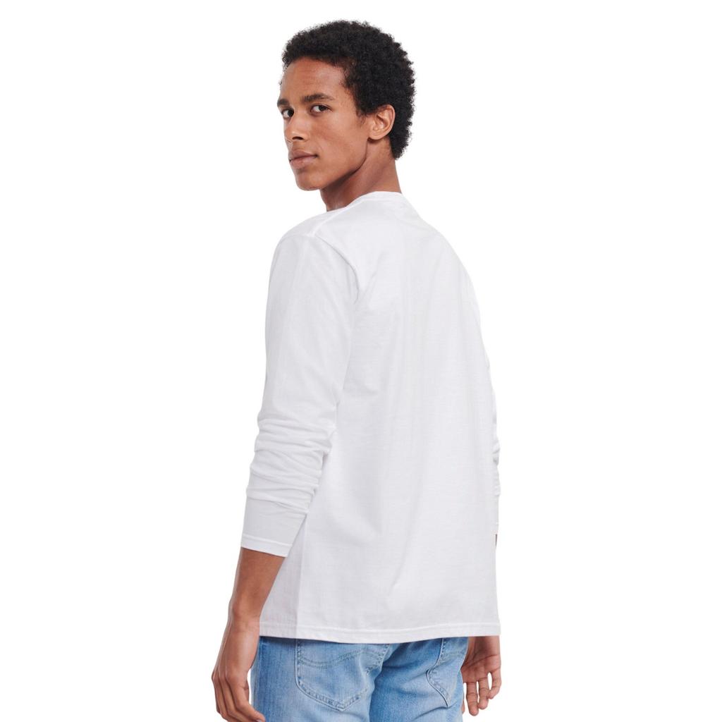 Russell Męski Autentyczny Klasyczny T-shirt z Długim Rękawem