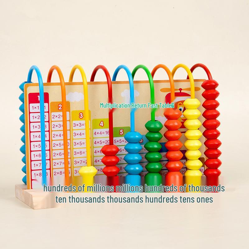 Wooden Abacus for Elementary Math - Counting Frame for Grades 1, 3, 5, 9, and 10.