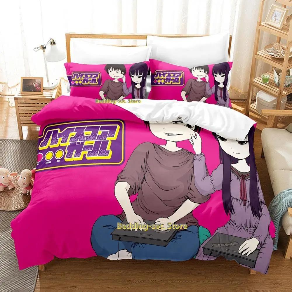 New Hi Score Girl Bedding Set Single Twin Full Queen King Size Bed Set Adult Kid Bedroom Duvetcover Sets Anime Parure De Lit Bed