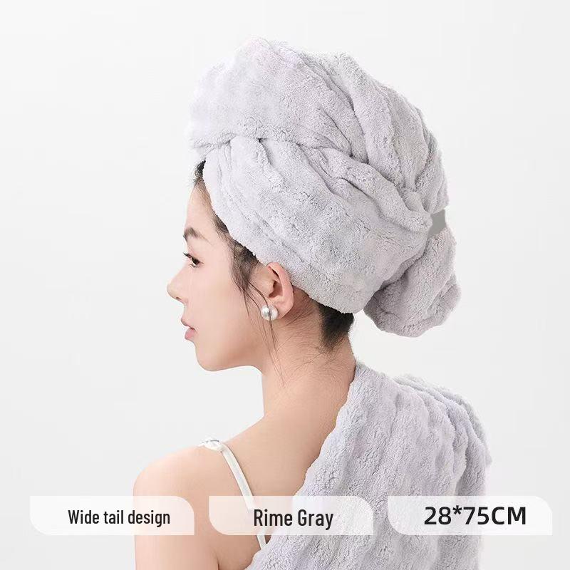 Women's Quick-Dry Bubble Fleece Hair Cap - Thick, Absorbent, and Large Size Shower Towel