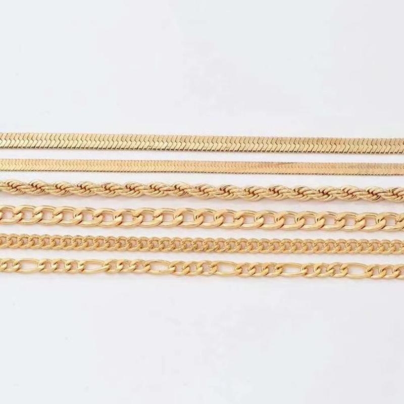 Simple Multi-layer Metal Blade Chain Bracelet Bohemian Fashion Layered Set Bracelet