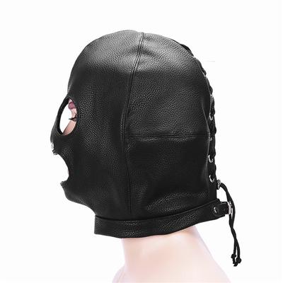 Stage Props Leather Open-Eye Hood mask