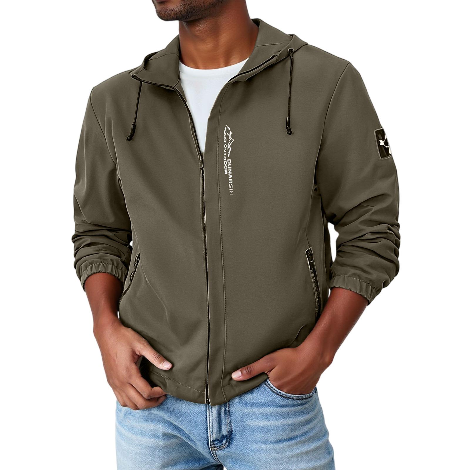 

Men s Fashion Leisure Hooded Hood Outdoor Jacket Coat L