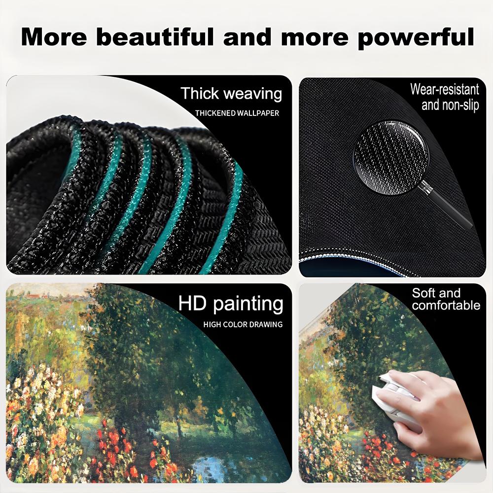 Mouse Pad Desk Mouse Pad Cute HD Desk Pad Extended Gaming Keyboard Mats Large 100x50cm XXL Claude Monet Gamer Mousepad