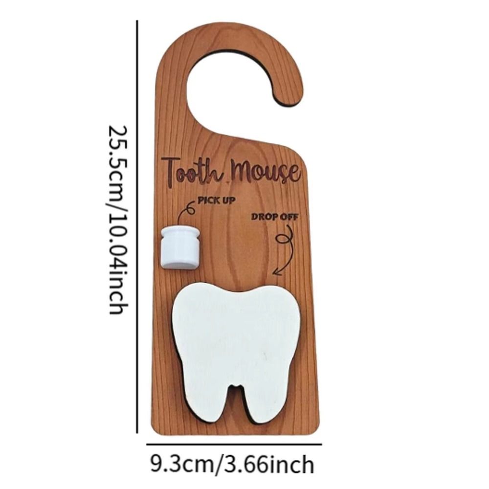 Wooden Tooth Door Hanger Decorative Tooth Fairy Nursery Tooth Pick Up Box Encourages Tooth Care Lightweight