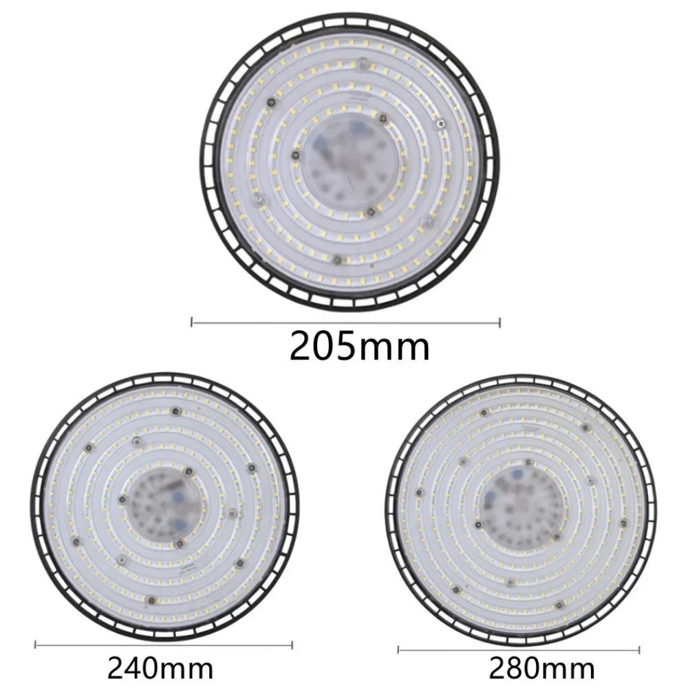 AC 220V Super Bright LED High Bay Light IP65 Waterproof UFO Warehouse Garage Light 100W 150W 200W For Gym Factory Lighting 6000K