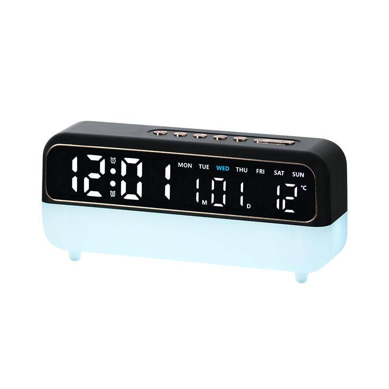 LED Digitaler Wecker Sprachsteuerung Temperatur Datum Wochentag Anzeige Timer Helligkeitseinstellung Elektronische Tischuhr Mit Umgebungslicht 12/24H