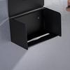 Stainless Steel Black Square Wall-Mounted Waterproof Tissue Box and Napkin Dispenser.