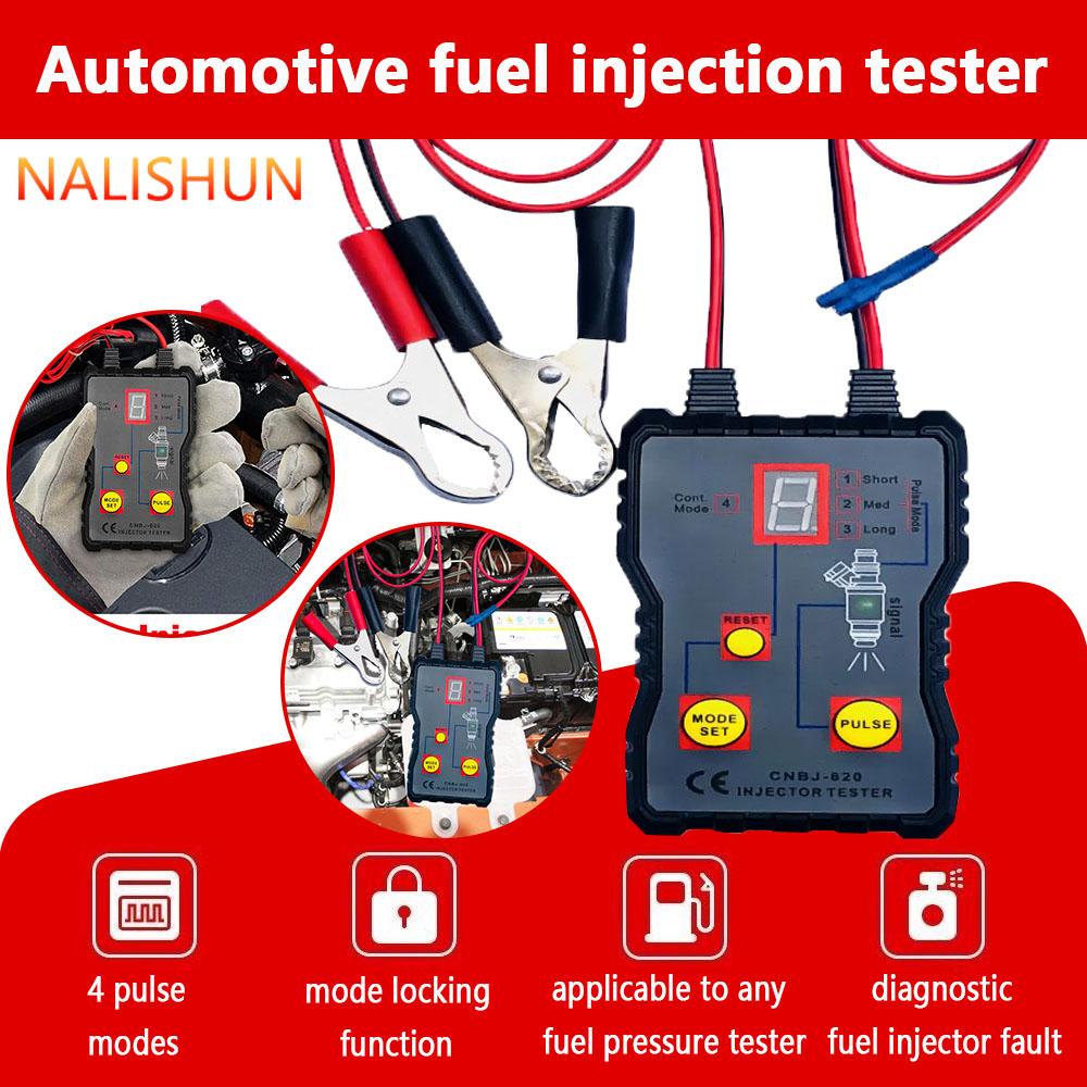 Testeur d'injecteur de carburant et outil de nettoyage DIY Kit d'outils de nettoyage automobile Nettoyeur de rinçage d'injecteur Portable 4 Modes d'impulsion Carburant de voiture