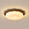 Retro Cream Style Walnut Ceiling Light - New Chinese Design for Bedroom & Study, Eye Protection.