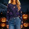 Women's Fashion Casual Long Sleeve Halloween Print Crewneck Top