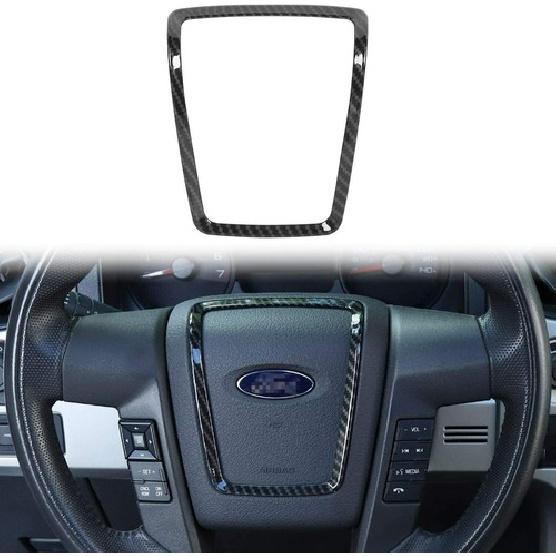 Cubierta de Volante ABS Estilo Fibra de Carbono Adorno Decorativo Para Ford F-150 2009-2014