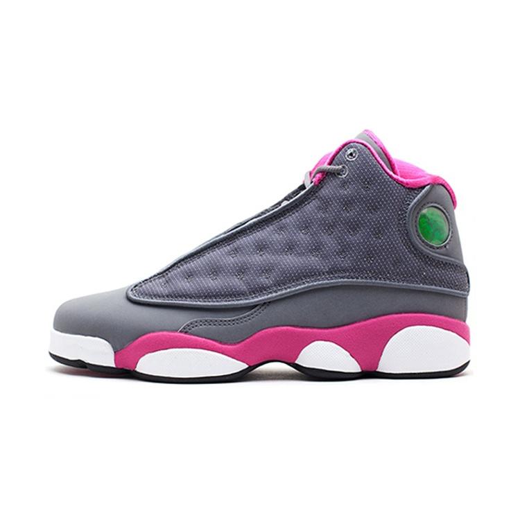 New JORDAN 13 Retro Cool Grey Fusion Pink GS 439358-029