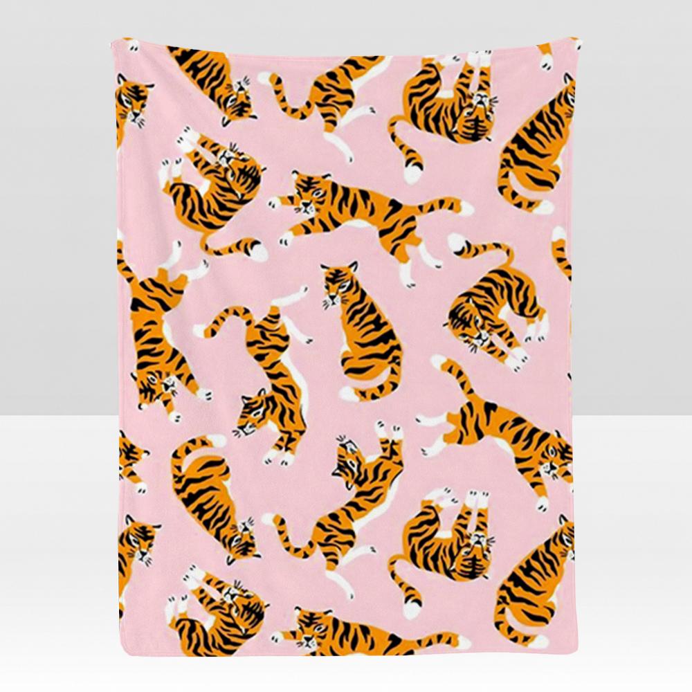 Pattern Ttiger Ppattern Throw Soft Flannel Blanket for Bed Bedroom Sofa Picnic Throw Skinfriendly Breathable Gift Cover