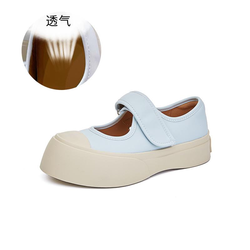 Leather Mary Jane shoes women's 2025 summer new platform casual versatile fashion shoes high sense Velcro women's shoes