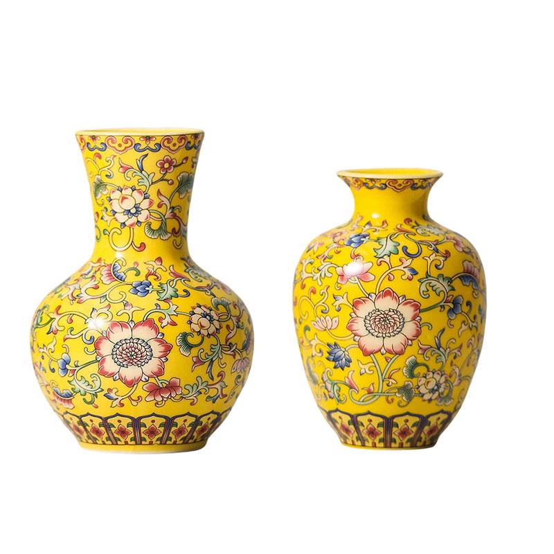 Antique Flower Vase Handicraft Porcelain Bottle Home Decor Vintage Ceramic Vase Flower Receptacle Room Decoration Christmas Gift