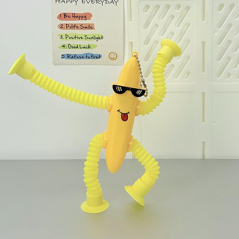 

Telescopic Light-Up Banana Suction Toy - Educational & Interactive Decompression for Kids Standard