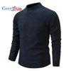 Cozy Up New Style Plus Velvet Men's Wear Large Size Pullover Sweater Male Solid Color Knitwear Slim Fit  Round Collar Loose M-3XL