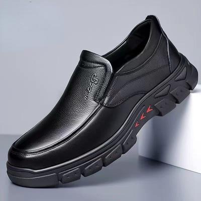 Sapatos de couro masculinos tamanho grande sapatos casuais de couro de vaca sapatos masculinos pai