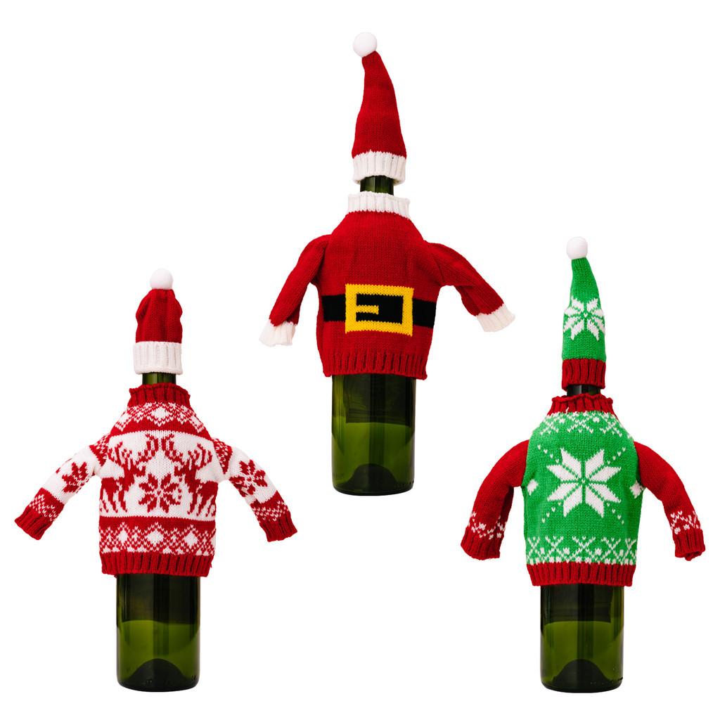 Charming Knitted Wine Bottle Sweater Outfit For Holiday Decor With Elegant Designs