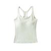 Women's Padded Racerback Tank Top: High Elasticity, Trendy, Perfect for Sports & Fitness.