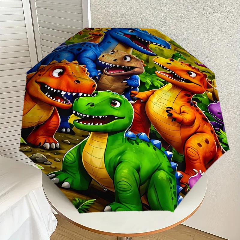 1PC Dinosaur Forest Umbrella-8-Rib Reinforced Portable Folding Travel Suitable for All Seasons Outdoor Daily Use  -J0415