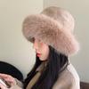 Autumn and Winter New Hat Women's Imitation Mink Bucket Hat Winter Warm Plush Thickened Mongolian Hat