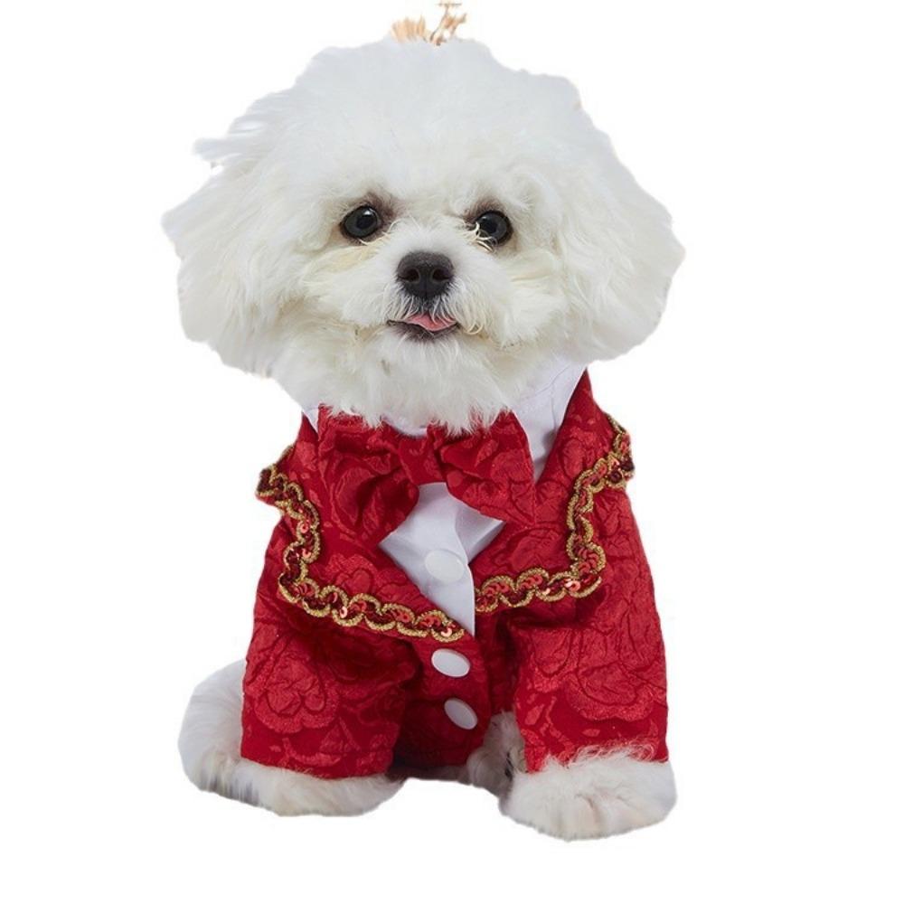 New Pet Dress Wedding Party Autumn Dog Dress Polyester Tie Suit Dress Puppy Dress