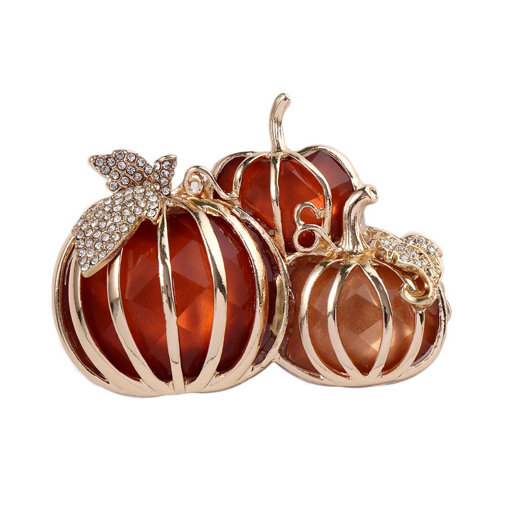 High End Creative Fashion Jewelry Halloween Festival Women Brooch Pumpkin Lapel Pins Suit Brooch Corsage Pin
