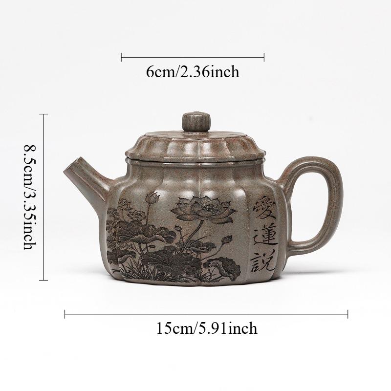 Yixing Lotus Purple Clay Pot Chinese Carved Teapot Household Pu Erh Tea Pot Large Capacity Teapot Kung Fu Tea Set Accessories