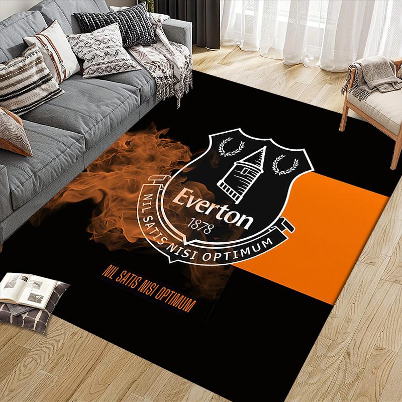 Everton Football Club Flannel Pattern Square Carpet,Area Rug,Carpet Rug for Living Room Bedroom Sofa Playroom Decor,Non-slip Floor Mat