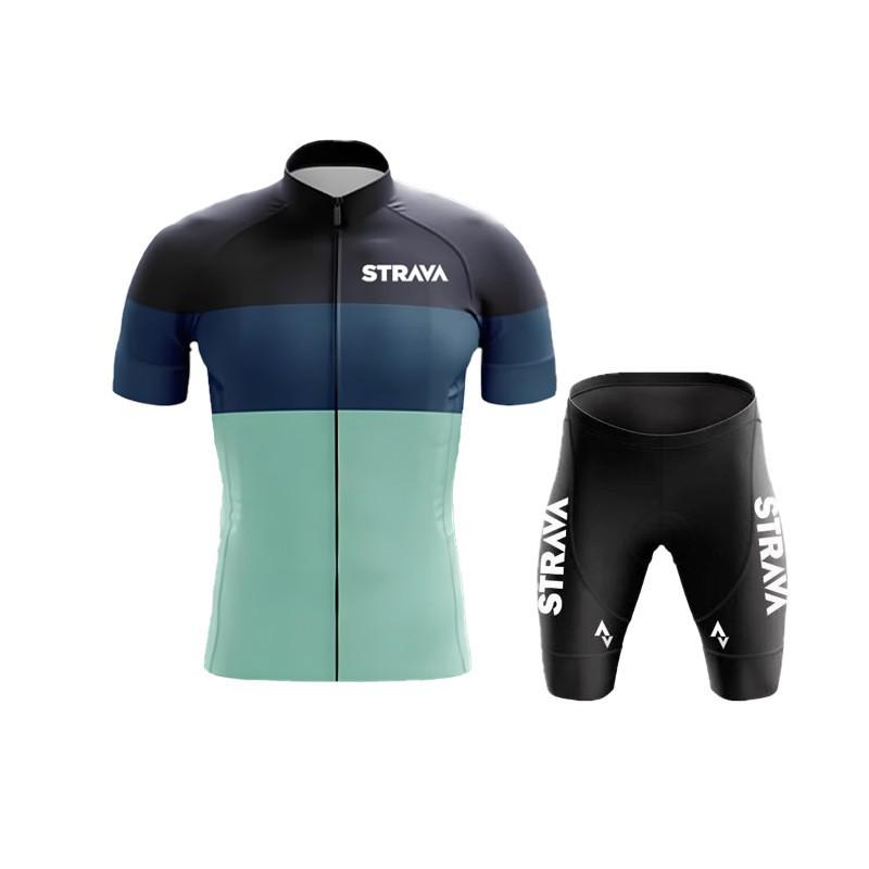 Mens Cycling Jersey Set Breathable Quick-Dry Short Sleeve Bike Outfit Road Fitness Riding